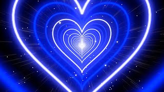 Heart Background💙Blue Tunnel Heart Background Screensaver Video Effects  Heart Lights Background [upl. by Erdnassac166]