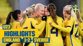 Highlights U23  England – Sverige 1–2  Svensk seger efter vändning [upl. by Eenalem]