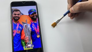 Drawing Virat kohli amp Rohit Sharma 🏆🔥  World Cup 2024 [upl. by Donohue73]