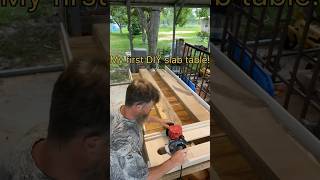 Hickory Mantel Budget build slab flattening table shorts sawyer woodworking [upl. by Mendez]