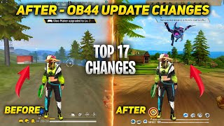 Top 17 Big Changes Of OB44 Updates Of Free Fire Battleground  ff Ob44 Update  ff advance server [upl. by Elburr429]