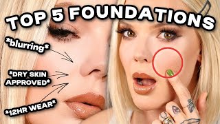 TOP 5 BLURRING FOUNDATIONS FOR DRY SKIN satin finish foundations that that are dry skin approved [upl. by Ennire]