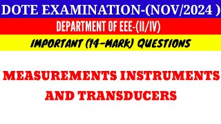 Measurement Instruments and Transducers Important Questions [upl. by Tracy]