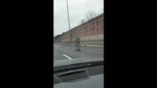 NO HELMET  90 KMH ON THE FRENCH HIGHWAY  DUAL TRON [upl. by Anivahs]