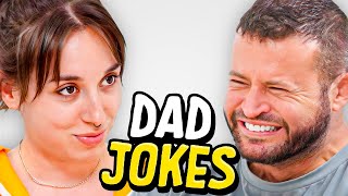 Dad Jokes  Dont laugh Challenge  Abby vs Andrew  Raise Your Spirits [upl. by Hilel]