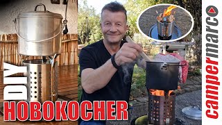 DIY Hobokocher Ikea Besteckkorb Edelstahl Outdoor Bushcraft Essen Kochen in der Natur Notkocher [upl. by Arimihc]