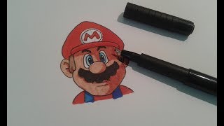 Tuto comment dessiner mario  couleurs [upl. by Yelrebmyk]