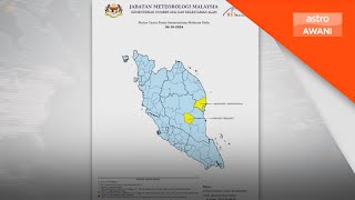 Cuaca panas tahap 1 di tiga kawasan  MetMalaysia [upl. by Renmus602]