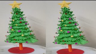 diy Beautiful Christmas Tree 🎄 Making With Colour Papers Christmas Craft [upl. by Hannibal]