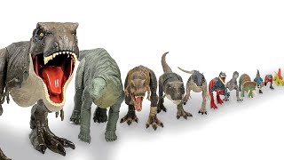 BIGGEST TO SMALLEST Jurassic World Dominion Lineup  TRex Giganotosaurus Dreadnoughtus and More [upl. by Syned917]