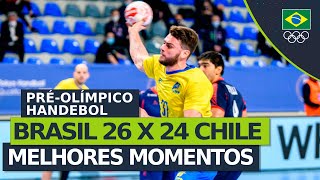 BRASIL 26 X 24 CHILE Melhores momentos da classificação do handebol masculino para Tóquio 2020 [upl. by Mayhs]