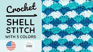 Crochet Shell Stitch ➜ Easy Baby blanket stitch [upl. by Anikas]