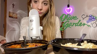 ASMR Eating Olive Garden Pasta [upl. by Katee]