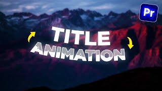 How To Make STUNNING Text Animations Premiere Pro [upl. by Ivz]