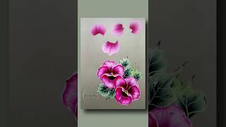 ✨️💓 INCREDIBLE Pansy flower painting on cardstock paper One Stroke shorts [upl. by Rez]