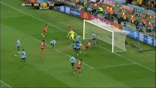 Handball by Suarez from Uruguay Ghana VS Uruguay 2010 [upl. by Nytsirhc870]