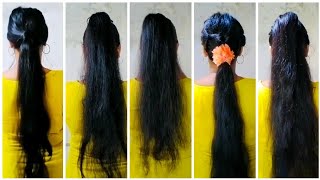 5 Ponytail Hairstyle For Everyday  hairstyle hairtutorial ponytail hack [upl. by Oht]