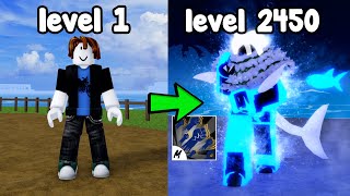 Started Over As A Noob And Reached Level 2450 Race V4 Awakened amp Godhuman  Blox Fruits Roblox [upl. by Tristram]