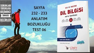 LİMİT YAYINLARI  LİMİT KRONOMETRE DİL BİLGİSİ SB  ANLATIM BOZUKLUĞU TEST 06 [upl. by Levona]