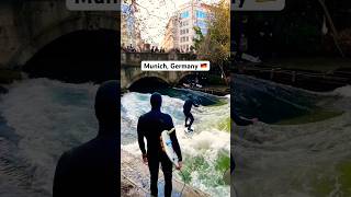 Surfing on Isar river in Munich 🇩🇪 surfing water munich adventure speedsurfing [upl. by Bogosian]