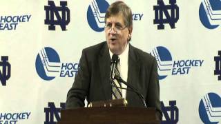 Notre Dame joins Hockey East Press Conference  Part 1 [upl. by Nnovahs670]