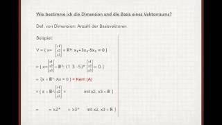 Basis und Dimension eines Vektorraums berechnen mit Beispiel [upl. by Barboza]