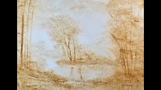 Tonalist Watercolor Landscape Painting Value Study of Daniel Smith Goethite Brown Ochre [upl. by Tani631]