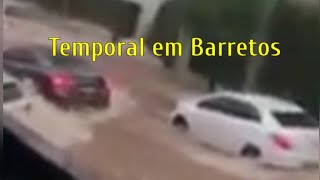 Chuva forte em Barretos causa enxurrada e alagamentos Hoje [upl. by Ynnos]