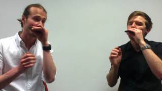 Tomlin Leckie and Liam Ward awesome two harmonica boogie jam [upl. by Ymled]