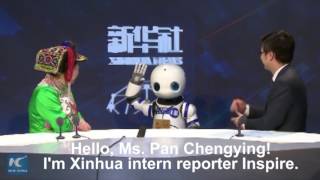 Xinhuas interactive quotrobot reporterquot makes debut [upl. by Attenohs500]