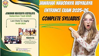 Jawahar Navodaya Vidyalaya entrance exam 202526 Full syllabus jnv2025 [upl. by Eichman60]