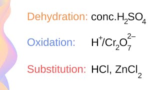 Alcohol Reactions Dehydration Substitution with HX and Oxidation  HSC Chemistry [upl. by Wiener903]