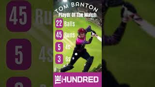 Tom Banton  The Hundred  Player of the match  Cricket [upl. by Harper661]