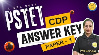 PSTET 2024 CDP Answer Key Paper 1  1 Dec 2024  smile learning [upl. by Helmut256]