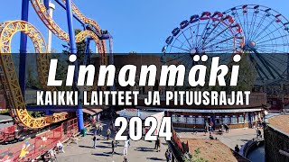 Linnanmäki  Kaikki laitteet ja pituusrajat 2024 [upl. by Farley983]