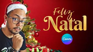 Texto Feliz Natal Dourado no Canva [upl. by Natividad691]