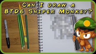 Can I Draw a Sniper Monkey from BTD6 [upl. by Ecinaj863]