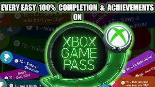 Every Single Easy Achievement Completion and 100 on the Xbox Game Pass Ultimate list 2023 [upl. by Yellat]