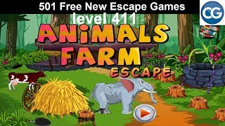 Walkthrough 501 Free New Escape Games level 411  Animals farm escape  Complete Game [upl. by Landahl]