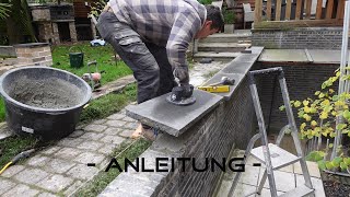 Mauerabdeckplatten kleben  Anleitung [upl. by Eidnam]