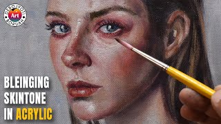 Blending Skin tone in Acrylic  StepbyStep Portrait Painting with Acrylic by Debojyoti Boruah [upl. by Trabue402]