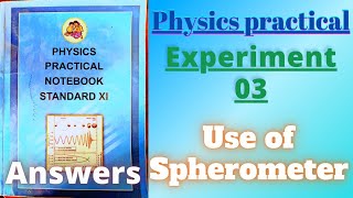 Use of spherometer class 11 physics practical experiment 3 answers [upl. by Beryl]