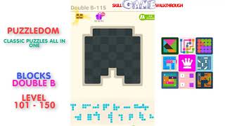 Puzzledom  Blocks Double B Level 101  150  Walkthrough [upl. by Seys]