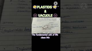 VACUOLE amp PLASTIDS in a plant cell ☘️The fundamental unit of life ☘️ class 9th☘️ chapter 5 [upl. by Lordan]