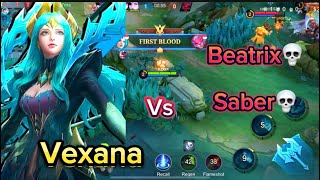 MOBILE LEGENDS  Vexana 🆚 Beatrix Saber … On area [upl. by Kerrison]