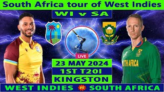 West Indies vs South Africa  WI vs SA  1st T20I of South Africa Tour of WI  Cricket Info Live [upl. by Genna]