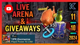 Raid Shadow Legends  Live Arena  IPR DocMarroe  GiveAway Sunday too [upl. by Thorley]