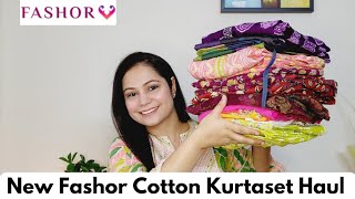 New Fashor Cotton Kurtaset Haul  Summer ☀️ Collection From Fashor  Stylingtipswithvagisha [upl. by Yoong]