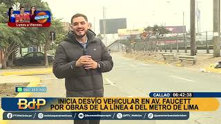 Inicia desvío vehicular en avenida Elmer Faucett por obras de la Línea 4 del Metro de Lima y Callao [upl. by Alemac]