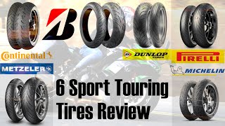 Which tire is suitable for you？ 6 Sport Touring Tires Review  Mileage、Performance、Overall Comments [upl. by Jacobo]